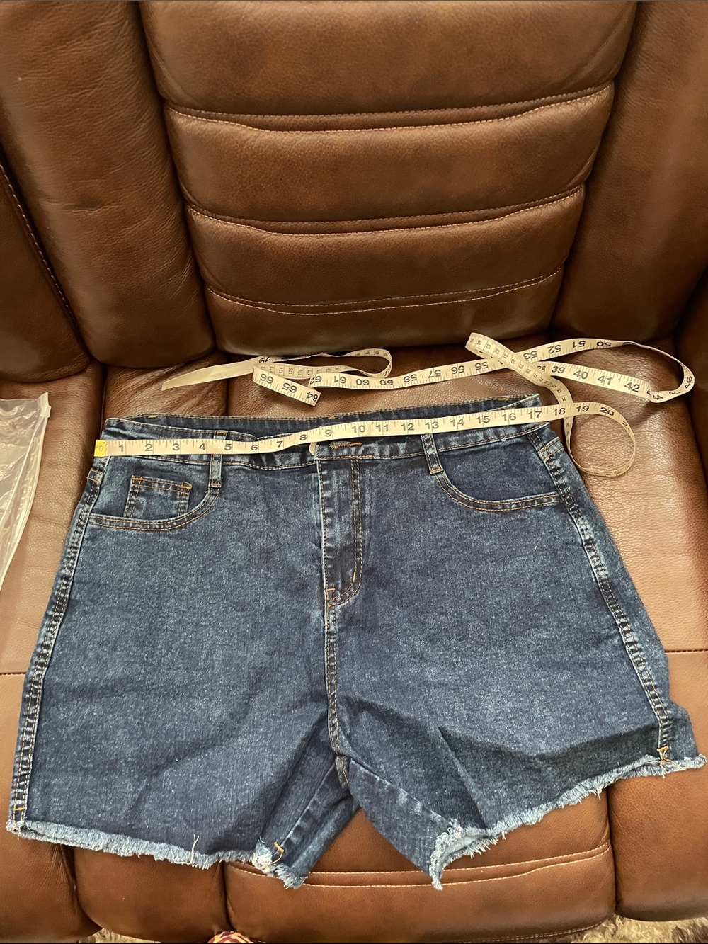 New Women's Dark Blue Denim Cutoff Jean Shorts size L